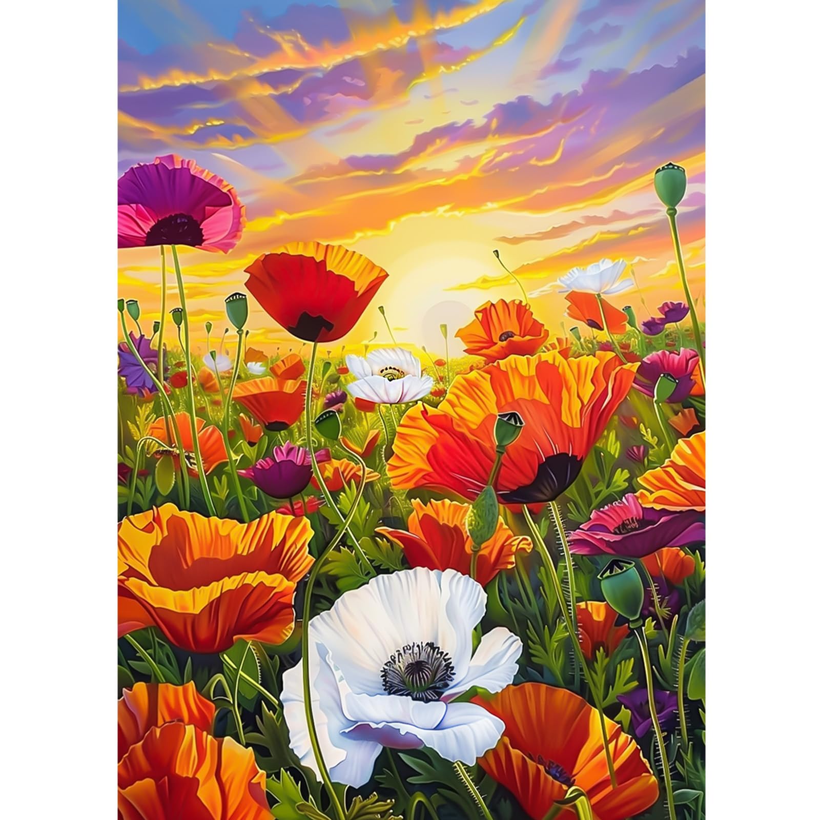 CEOVR Diamond Painting Kits Adults,30x40 cm Mosaic Diamond Painting for Beginners,5D DIY Gem Art Set (red White Green)