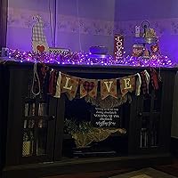 Vista 4 de YEGUO Paquete de 8 luces solares moradas y verdes para exteriores, impermeables, cada cadena de 100 luces LED solares de 33 pies, 8 modos de luces