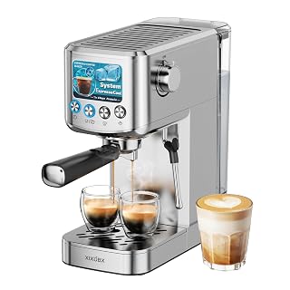Espresso Machine 20 Bar with Milk Frother, Stainless Steel Coffee Maker with 42 oz Removable Water Tank for Cappuccino, Latte&Cold Brew, Home&Office, Silver - Amazon product rated Grade A