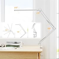 SKYLEO LED Asztali Lámpa Csiptetős 1300 Lm 5 Szín 11 Fényerő Szint Időzítő Fehér 4