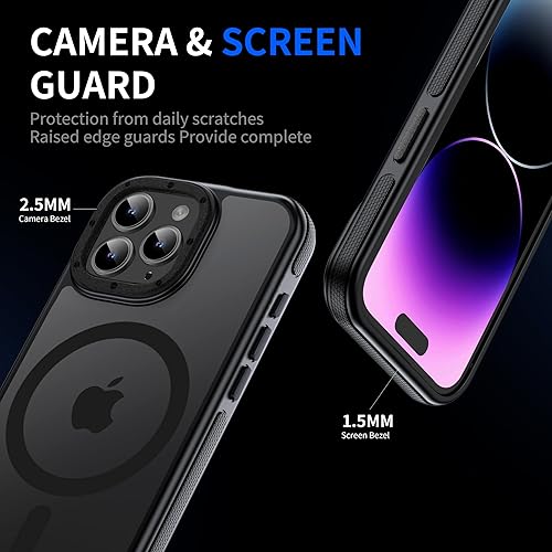 Miniatura 4 de Funda magnética fuerte para iPhone 15 Pro Max protección de grado militar de 10 pies compatible con MagSafe a prueba de golpes, funda delgada de 6.7