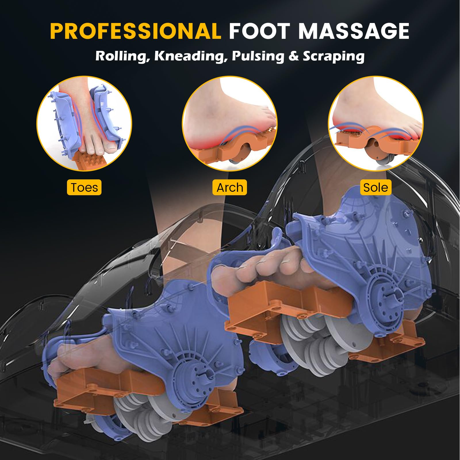costway shiatsu kneading rolling vibration heating foot calf leg massager Costway Foot & Calf Massager with Heat Vibration Deep Kneading Shiatsu Foot  Massage Machine Grey