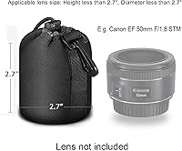 Vista 2 de Selens Bolsa pequeña para lentes de cámara DSLR de neopreno negro compatible con Sony Olympus Panasonic