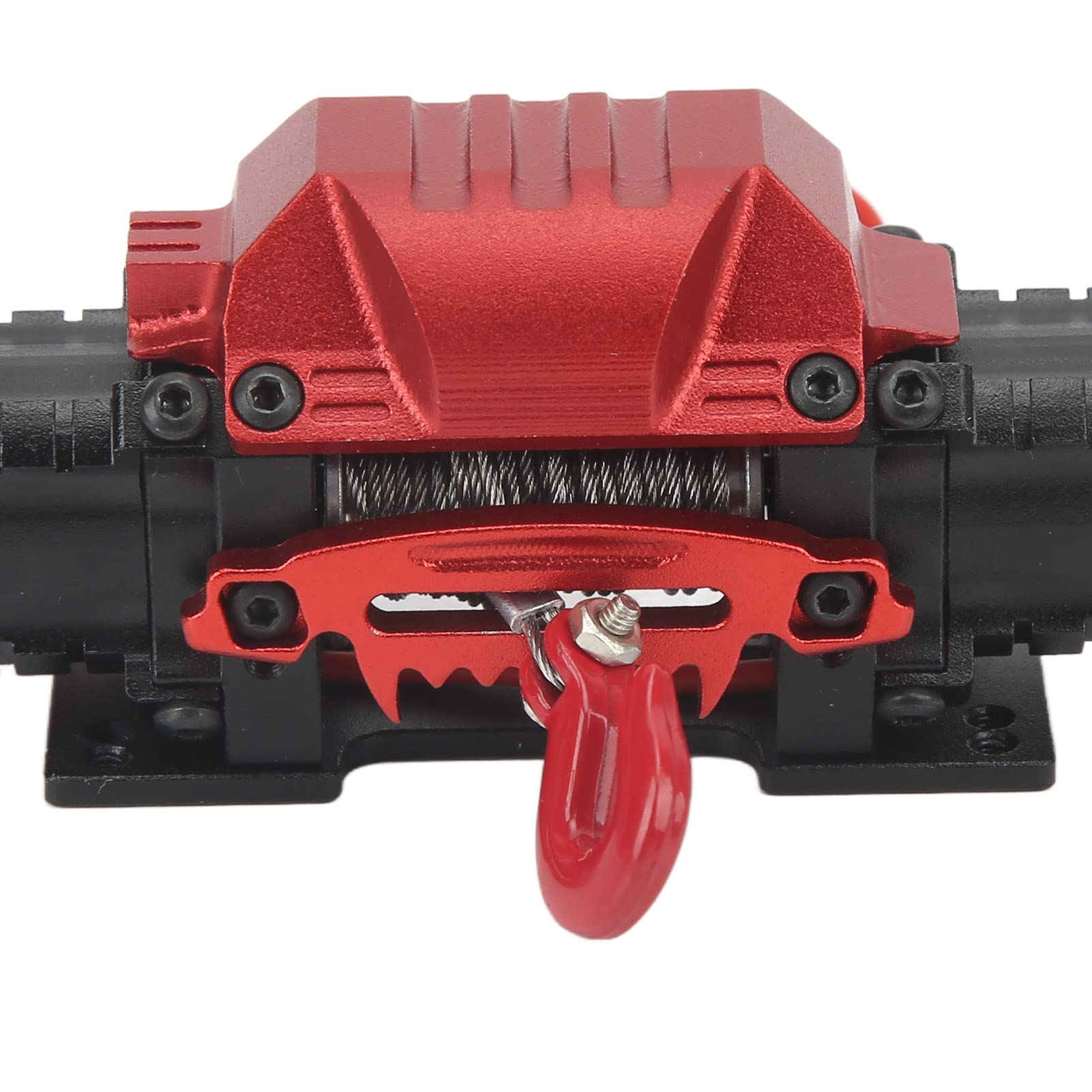 RC Auto Winch, Doppelmotor Seilwinde mit 10kg Zugkraft für RC Auto - Aluminium Konstruktion kompatibel mit Crawler und Geländewagen (Schwarz)