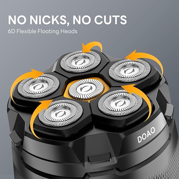 Head Shavers for Men, IPX7 Waterproof, 6D Magnetic Self-Sharpening Steel Blades, Smooth Shave in 3 Minutes, Wet & Dry, 180-Min Usage, Type-C Fast Charge, Easy Clean, LED Display, Gifts for Men - 3