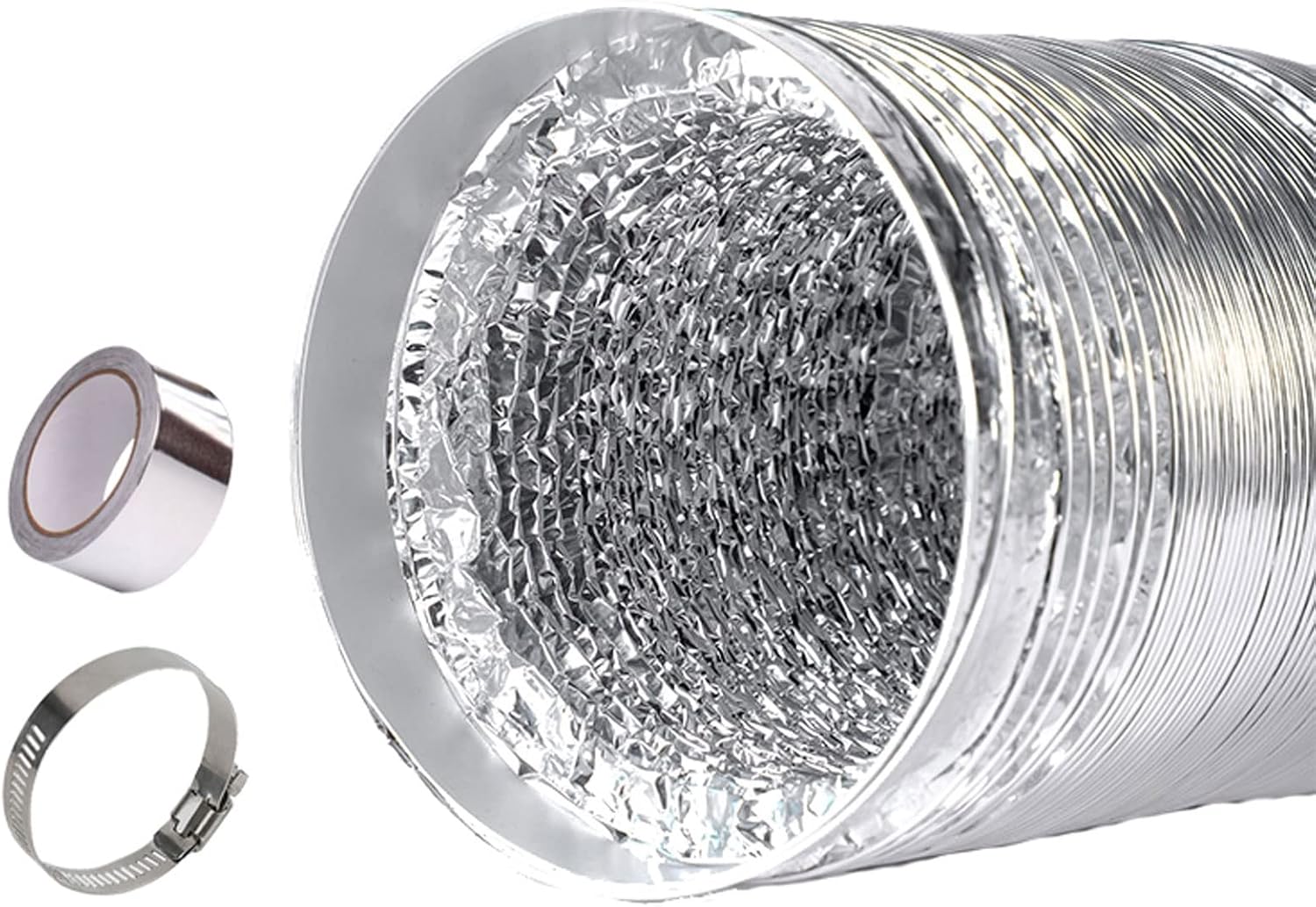 Air Duct Double Aluminium Foil Ventilation Ducting Flexible Tumble