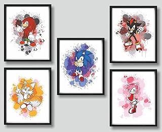 By Print A To Z® - The Hedgehog Watercolor Prints, Watercolor Posters, UNFRAMED Set of 5 (8x10 inches), Hedgehog Poster For Kids, Hedgehog Bedroom Decor for Boys, Hedgehog Decorations for kids, Hedgehog Decorations For Birthday Party, Posters For Boys Room, Posters For Girls Room, Posters For Room, Hedgehog Wall Art, Pictures for Boys Room,