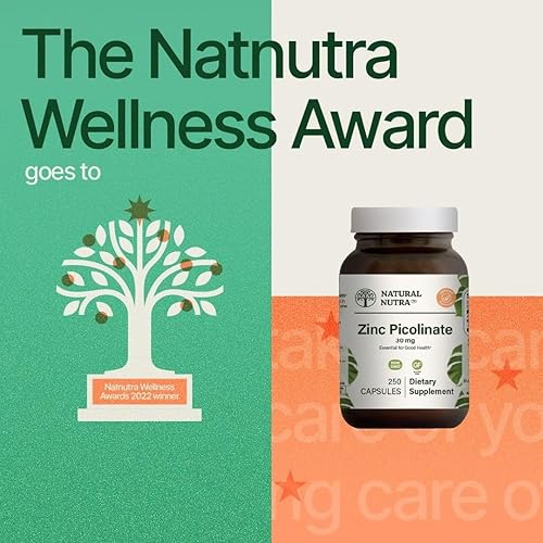 Miniatura 5 de Natural Nutra Picolinato de zinc 30 mg, doble fuerza, crudo y puro, suplemento altamente biodisponible para el crecimiento y el apoyo inmunológico,