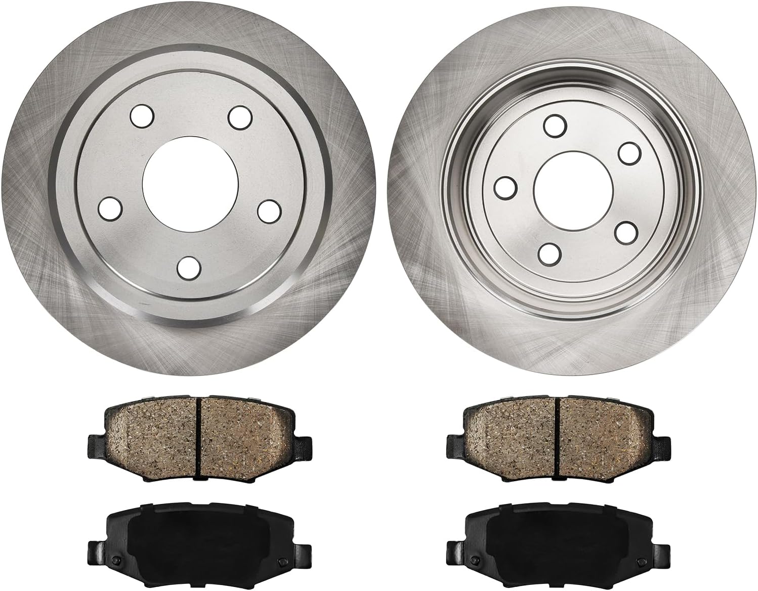 KAX Rear Brake Kit, Carbon Fiber Ceramic Brake Pads and Rotors | Fits Jeep Wrangler 2007-2017, Wrangler JK 2018, Automotive Replacement Brake Kit