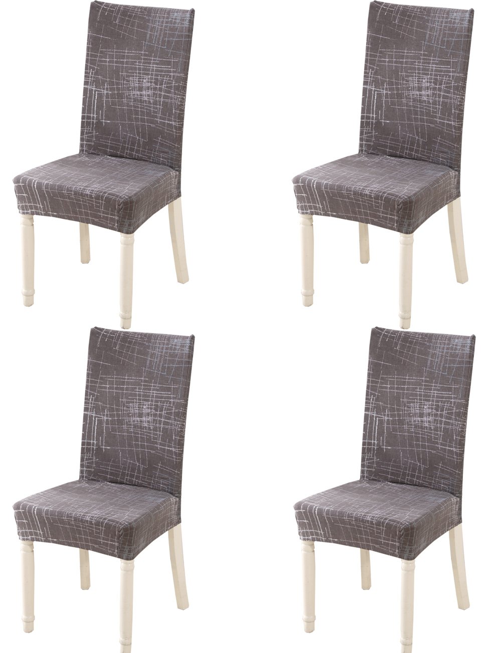 HengAi Style Dining Chairs Covers 4 Pieces, Modern Print Stretch Slipcovers Chair Protective Covers(A)