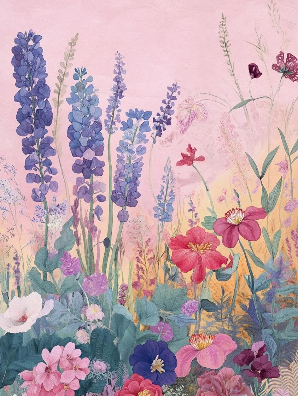 Rqwybcaxn Embroidery Beads Kit Cartoon Flowers 40x50cm