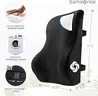 Vista 2 de Samsonite Almohada de apoyo lumbar para respaldo medio e inferior – cojín de respaldo para silla de oficina, silla gaming, silla de escritorio