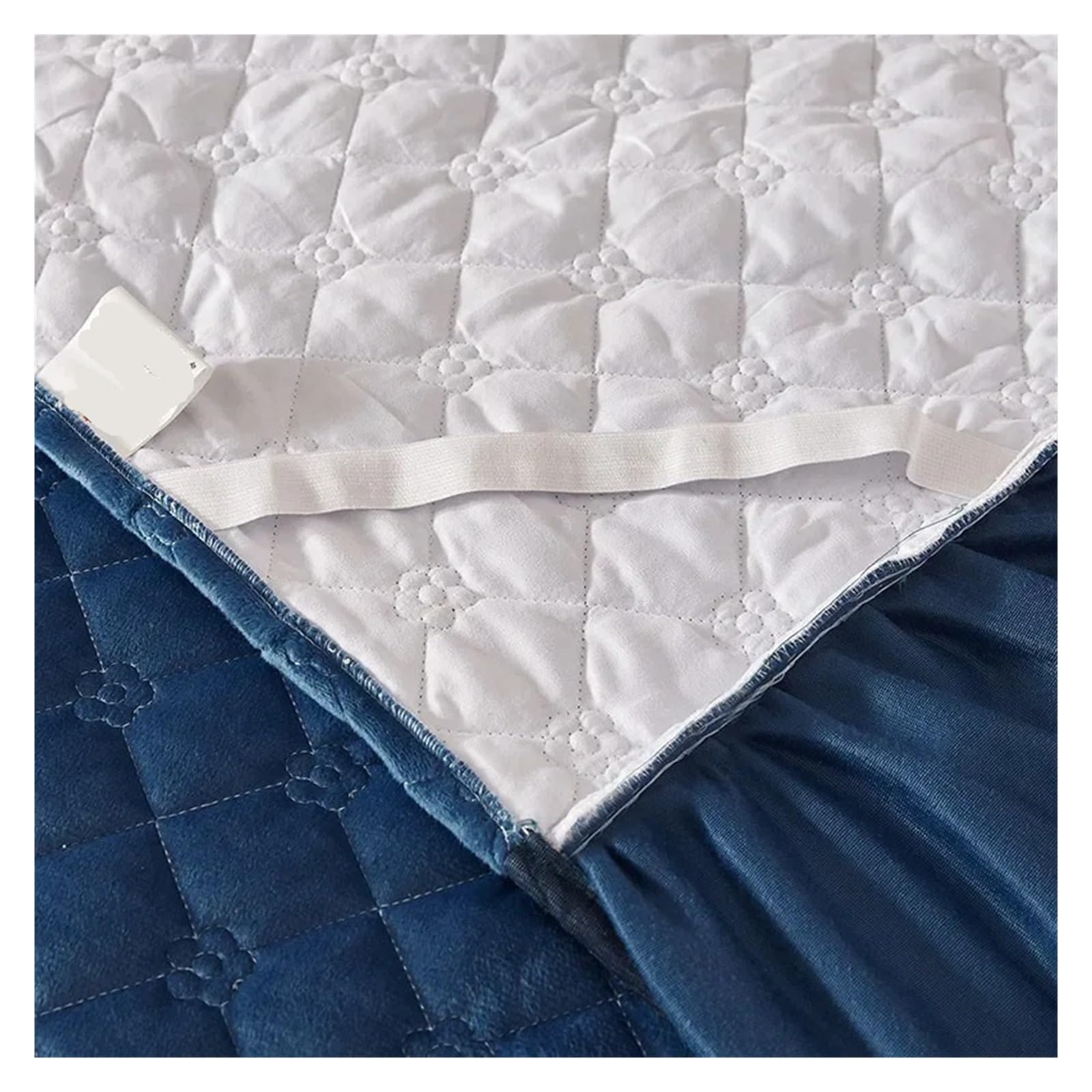 Gonna letto con balza Copriletto Gonna da letto trapuntata in velluto di cristallo invernale, federa esclusa(Color1,1pc Skirt 200x220cm)