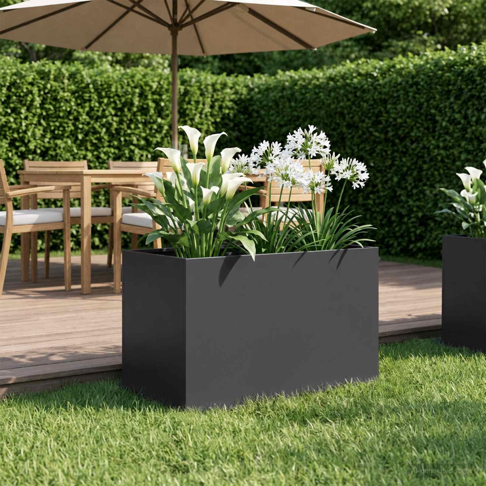 Genérico Macetero de Jardín Negro 50 x 40 x 40 cm Acero Laminado en frío,Casa y jardín,Maceteros y jardineras,5.4 kg-8005638