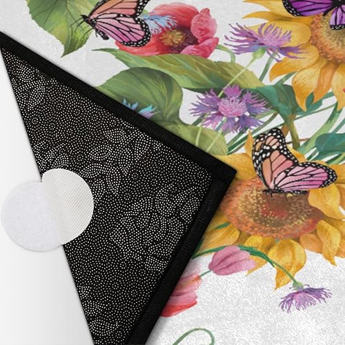 Miniatura 8 de OMFUNS Tapete semicircular de flor de amapola para interior y exterior, diseño floral de girasol, tapete de bienvenida, tapete lavable para entrada,