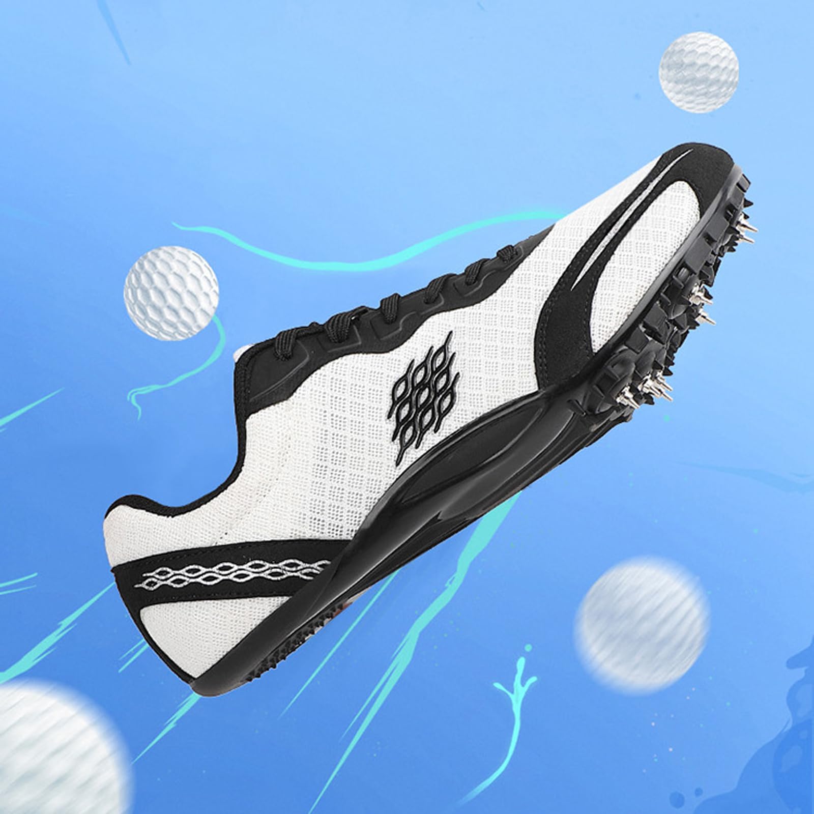 Chaussures De Course D'athlétisme Sprint,Pointe AthléTisme Chaussure,Chaussures de sport respirantes et antidérapantes,Chaussures d'athlétisme avec 8 pointes,pour l'entraînement et la compétition