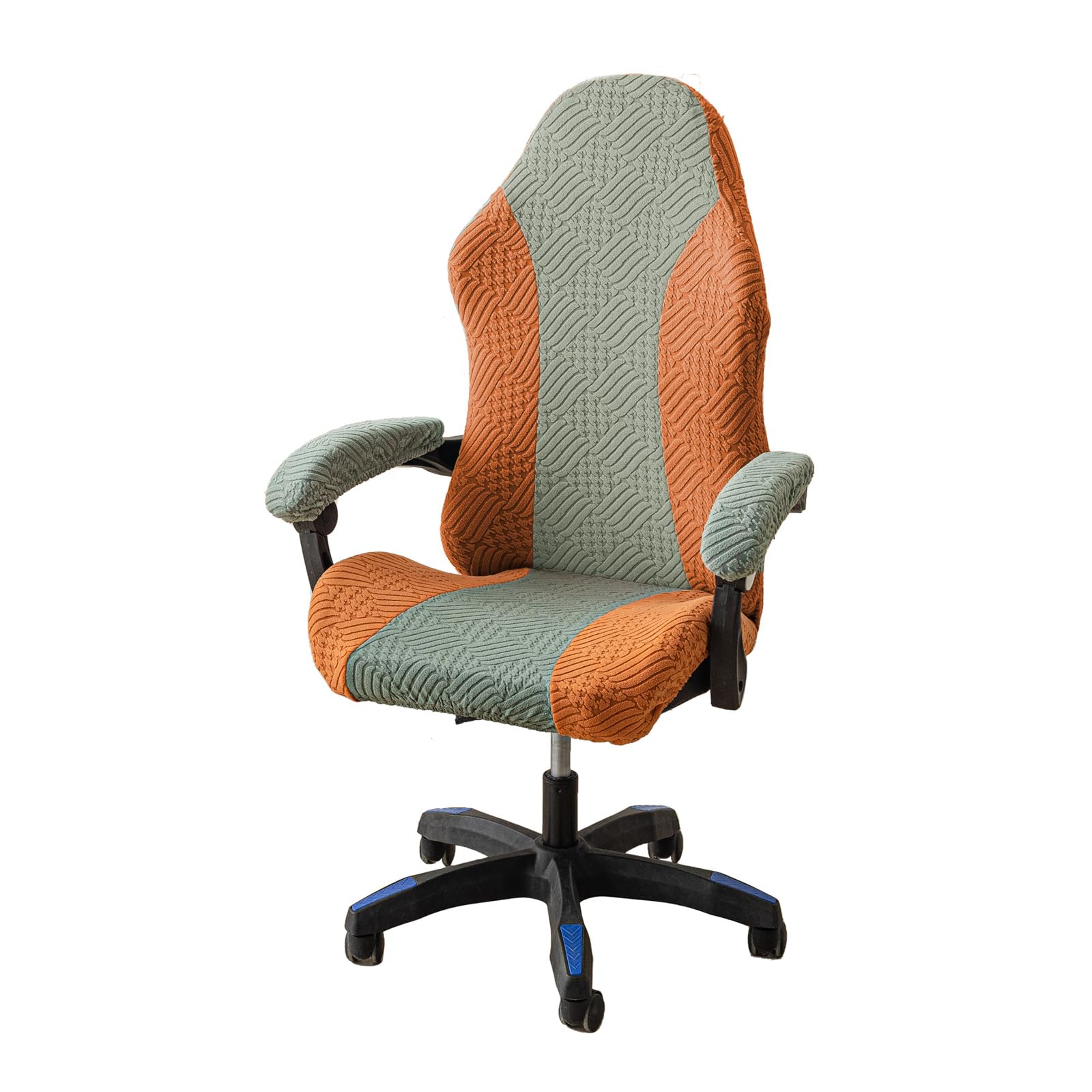 Funda Silla Gaming Fundas de Sillas Gaming Elásticas con Brazos 4 Piezas,Funda para Silla de Juegos de Oficina Funda Silla Gamer Ergonómicas Protector Lavable Extraíble,No Incluye Sillas,Orange-Gray