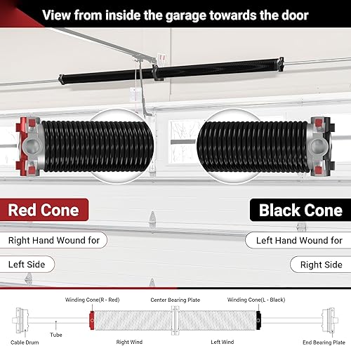 Miniatura 4 de Resorte para puerta de garaje 0.207 x 2 x 24 pulgadas (par), 18000 ciclos, reemplazo de puerta de resorte de garaje, resistente y duradero
