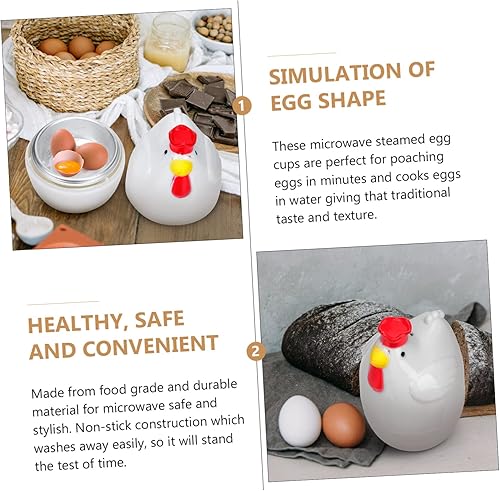 Miniatura 4 de HOMSFOU 4 Pcs Microwave Egg Steamer Microwave Steamer Silicone Mold Egg Boiler Silicone Cooking Utensils Mini Microwave Power Tools Mini Steamer