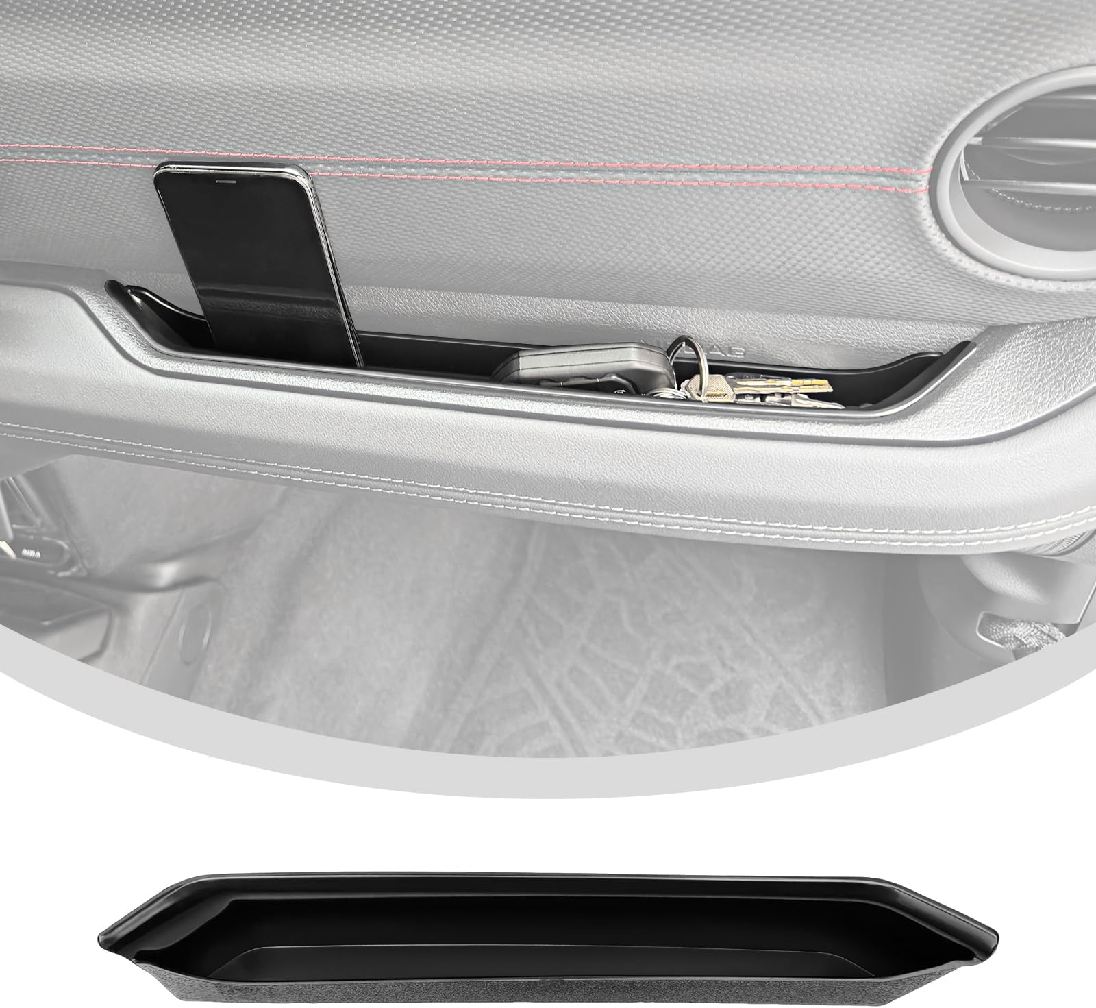 Grab Bar Tray Fit for 2024 Jeep Wrangler JL/4XE Jeep Gladiator JT Accessories, Storage Tray Organizer Grab Handle Box Passenger Side GrabTray