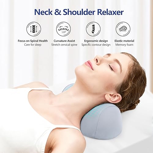 Miniatura 4 de ComfortLife Almohada estiradora de cuello para aliviar el dolor, almohada de apoyo suave para el cuello pequeño, dispositivo de tracción cervical