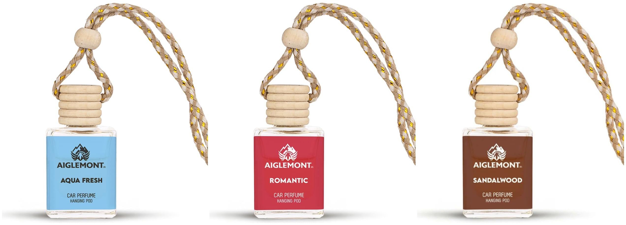 Car Perfumes combos | Aqua Fresh, Romantic& Sandalwood| Combo of 3 | 10 ml Each-image-7