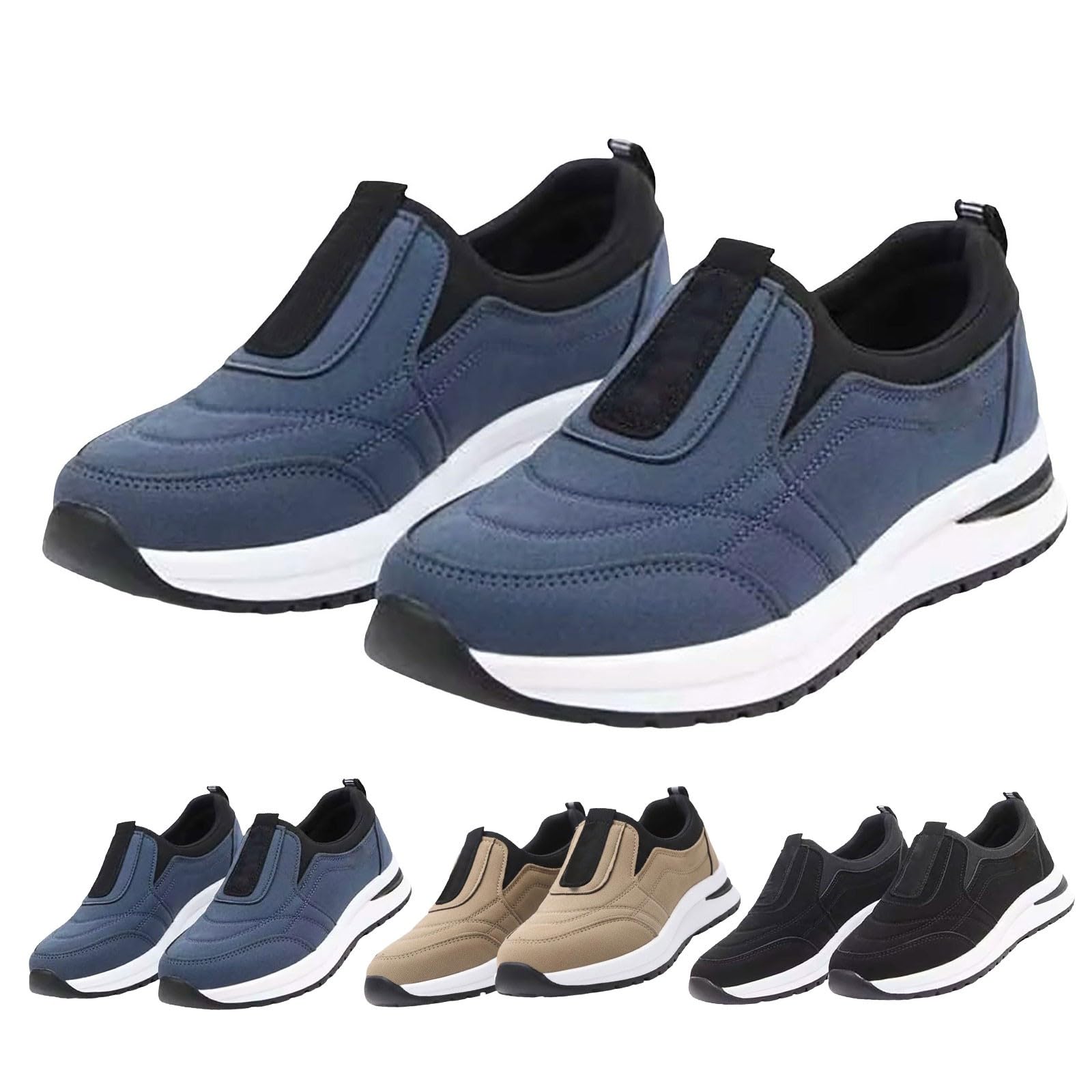 Zapatillas de deporte para mujer Slip On Zapatillas Anchas H Zapatos