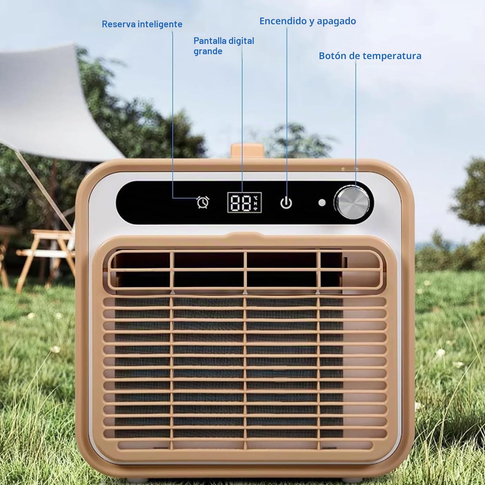 Aire Acondicionado Split Portátil con Enfriador de Aire y Tubo de Conexión de 1/1.5/2M Ajuste de Velocidad Temporizador de 12H Control Táctil/Remoto Unidad de Refrigeración Silenciosa de 1500 2M Pipe