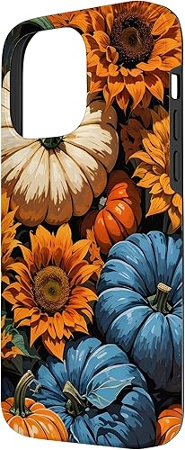 Miniatura 56 de Funda para iPhone 13 Pro Max Bonito arte de calabazas, girasoles y hojas de otoño