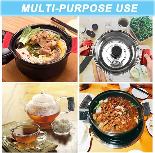 Miniatura 7 de 2 pares de soportes de silicona para mango de sartén caliente, fundas para mango de sartén caliente, funda de agarre para olla, mango de hierro