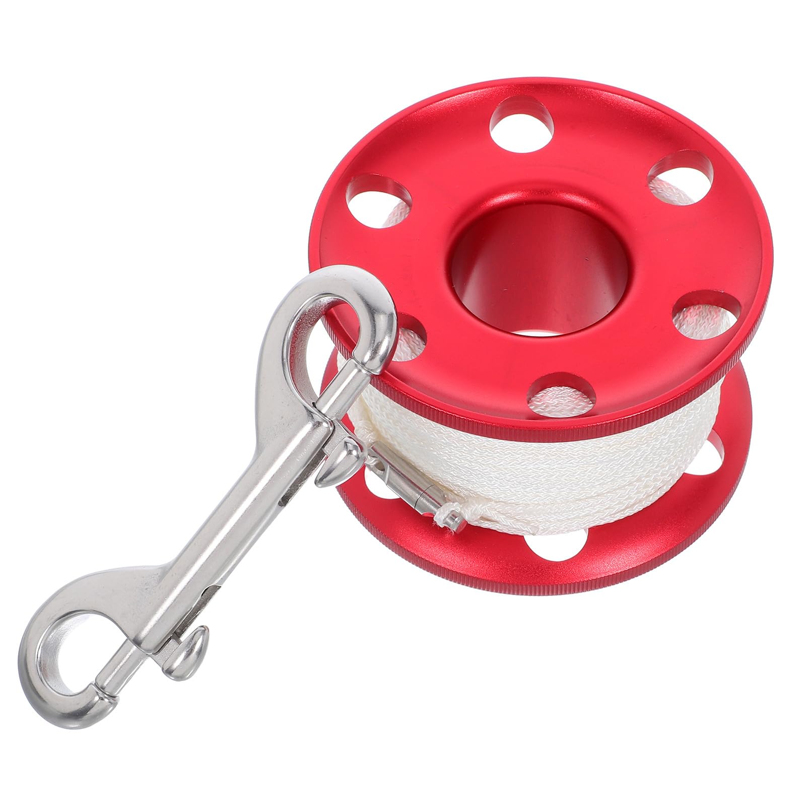 Dévidoir de ligne de plongée en alliage d'aluminium rouge avec bobine 50m