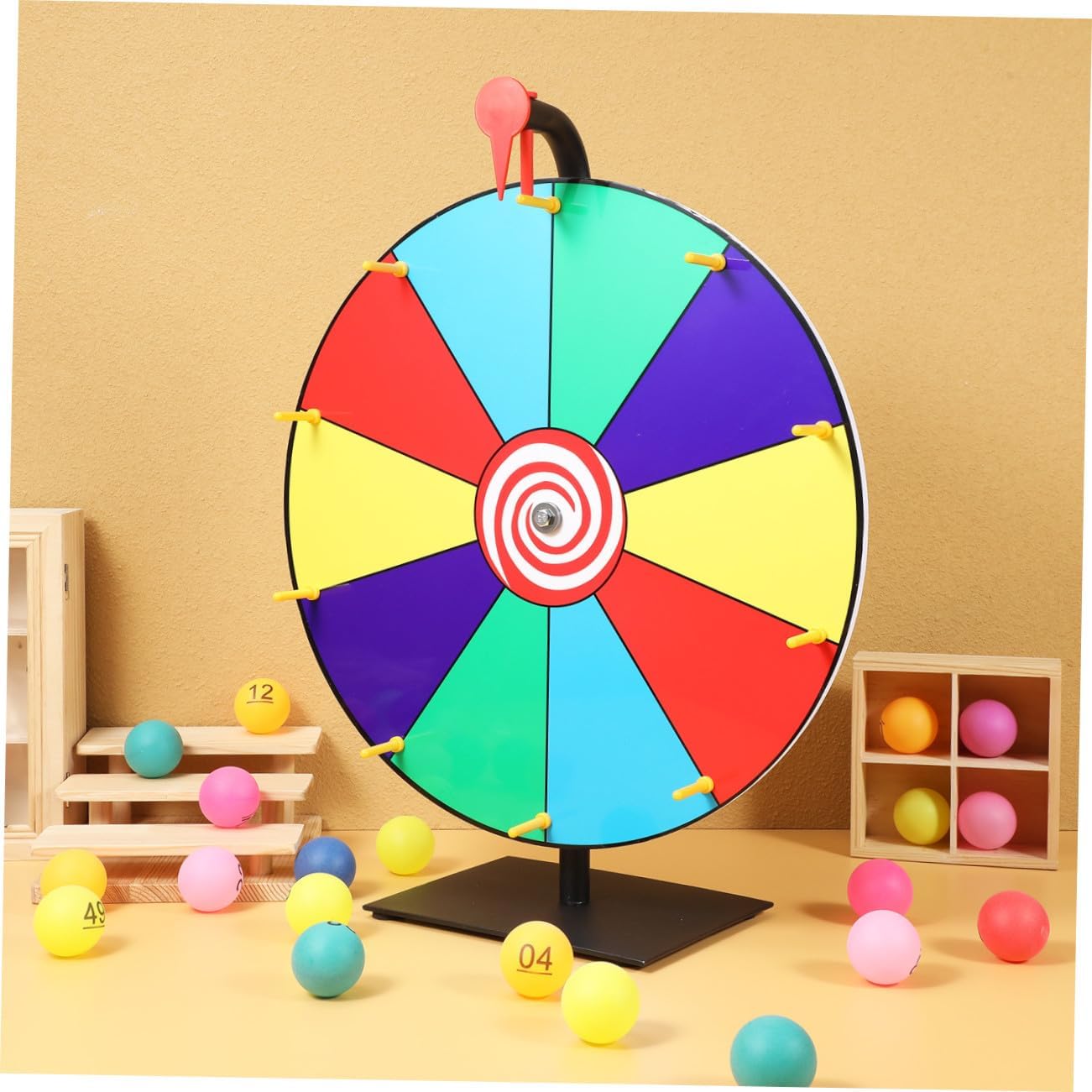 Tabletop Prize Wheel Sturdy Base Carnival Game Wheel for Parties Events