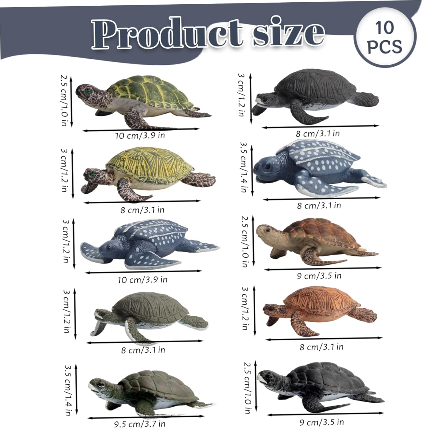 Sea Turtle, Turtle Figurines 10PCS Realistic Sea Toy Educational Resin Animals Figures for Home Decor Kids Toys