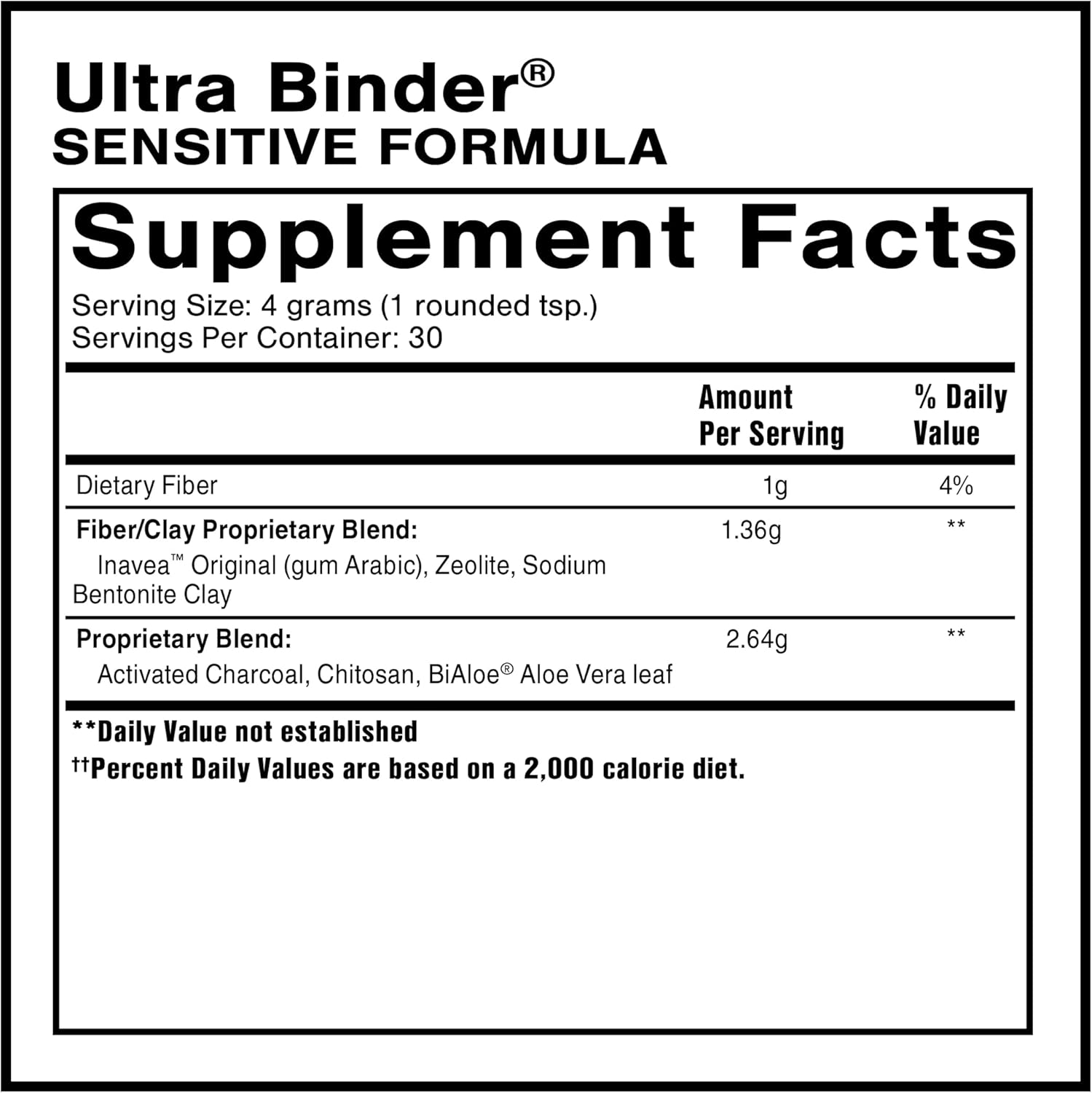 Quicksilver Scientific Ultra Binder Sensitive Formula - Gut Health Supplement with Activated Charcoal, Bentonite Clay - Cleansing Support Powder (120g) - Image 2