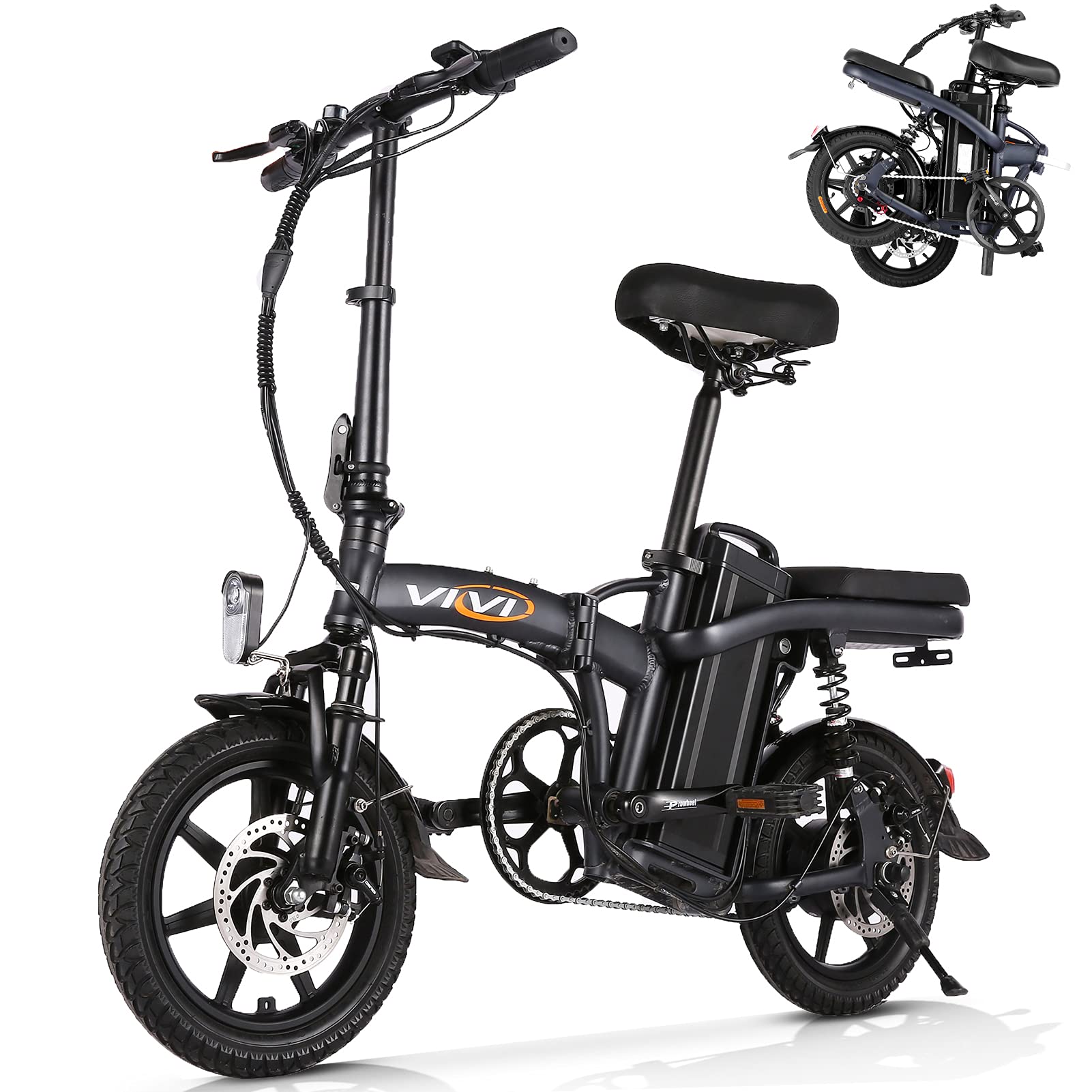 Vivi Z8 Folding Electric Bicycle Ebike, Electric Bike for Adults and Teens 20Mph with 48V 20Ah Removable Lithium-Ion Battery, 350W Motor and Shinmano Professional Single Gear, Gray