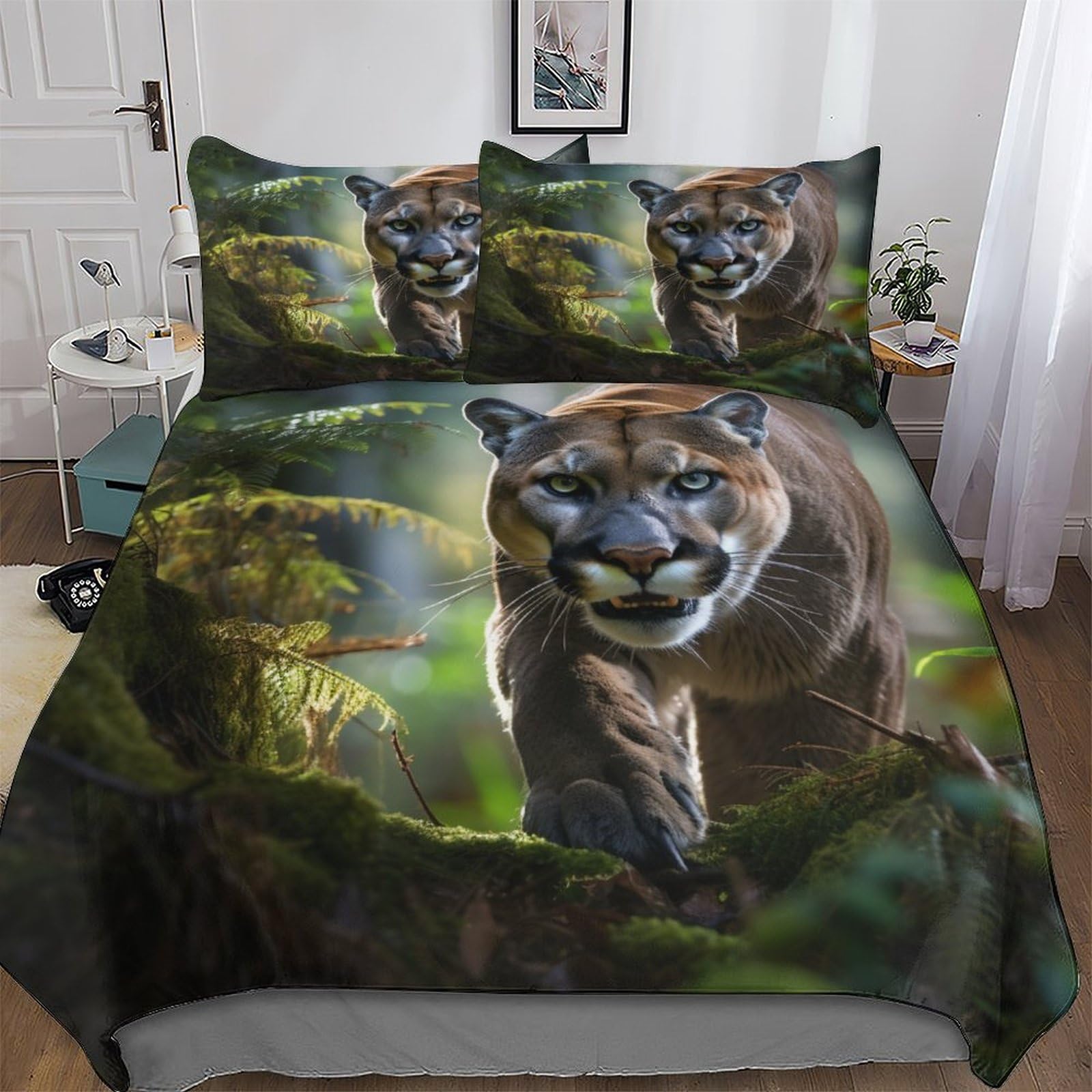 Housse de couette Puma 220x240 cm avec taies d'oreiller pour lit King size adulte