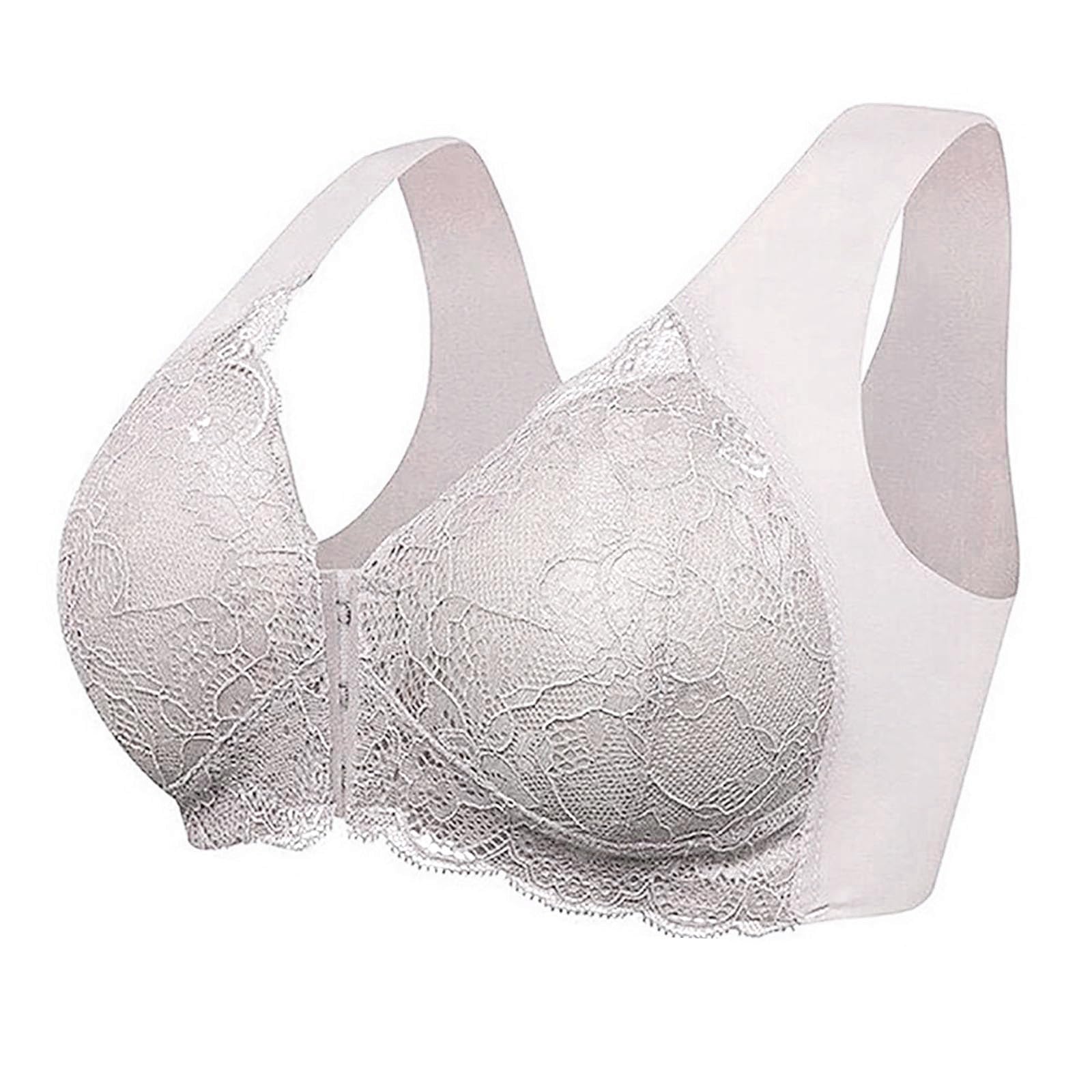 GenericWomens Sexy Wireless Bra Soft Push Up Front Close Bra T Back Plus Size Bras Bralette Lightly Sports Everyday Underwear