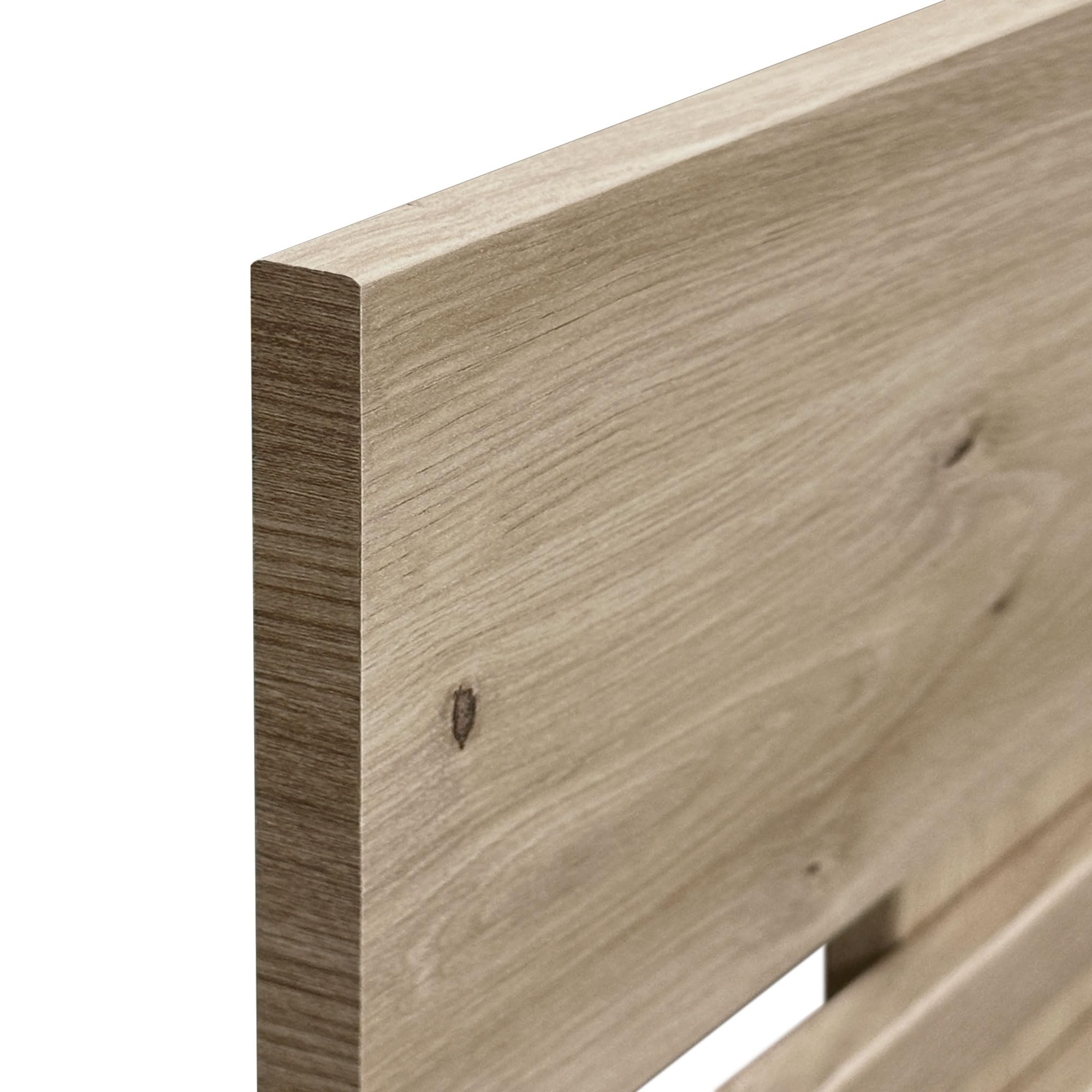 DHOME Testiera in Legno Riciclato MDF Orizzontale Larga per Letto con Pallet Ferramenta Inclusa (160x46 Orizzontale Larga, Rovere)