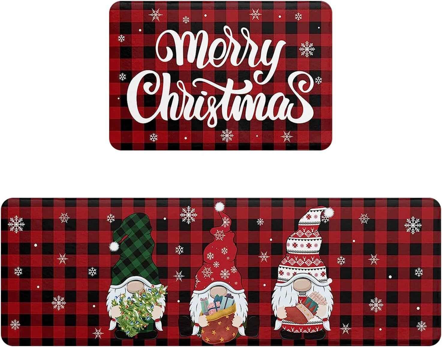 Christmas Kitchen Rugs, Christmas Kitchen Mats Set of 2