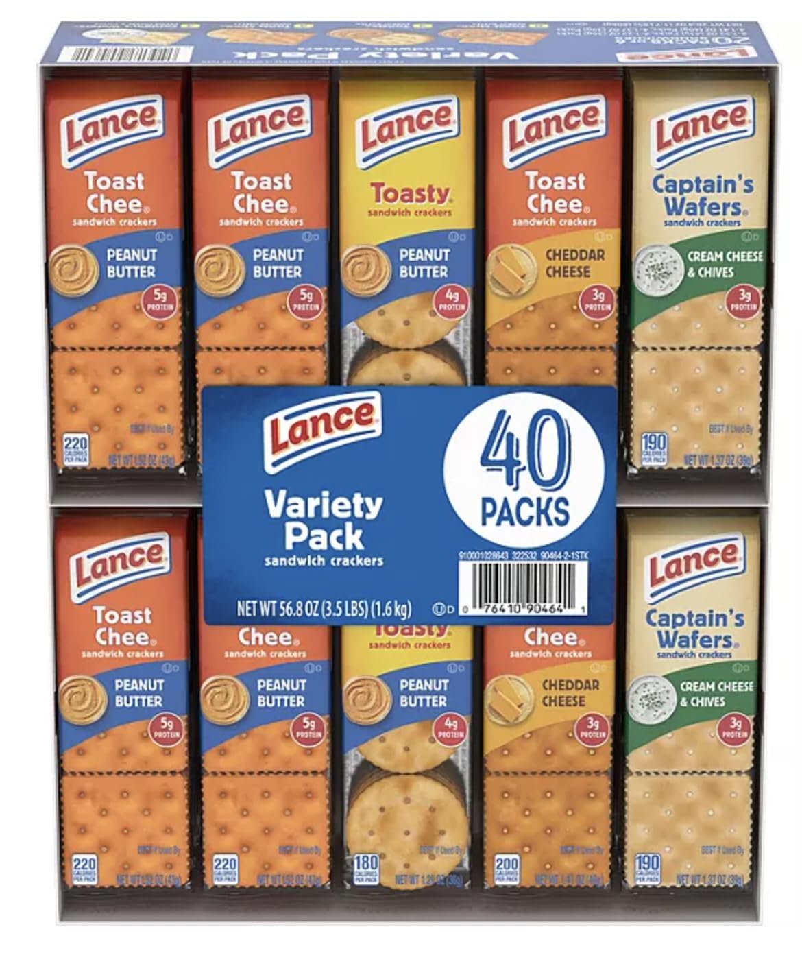 Lance Sandwich Crackers, Variety Pack (1.41 oz., 40 ct.) (2 packs of 20)