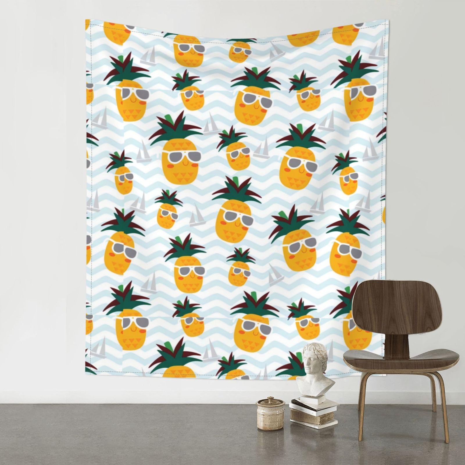 YYHWHJDE Cute Pineapple Prints 60x51in Wall Tapestry – High-Grade Polyester Throw for Dorm, Beach & Home Decor