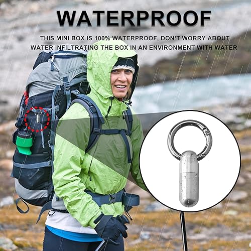 Miniatura 5 de Autuveen Pastillero para llavero, de titanio, micro pastilleros, pequeño, portátil, para bolso, cartera, bolsillo, impermeable, organizador diario