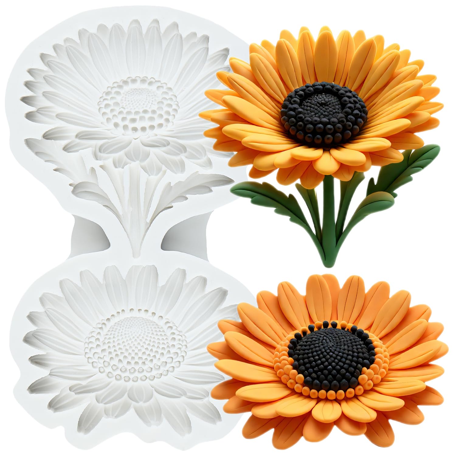 MINFEIDMS Sunflower Silicone Mold Sunflower Fondant Mold