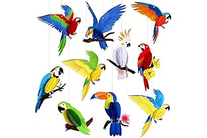 10 Tropical Birds Honeycomb Decorations for Summer Beach Party