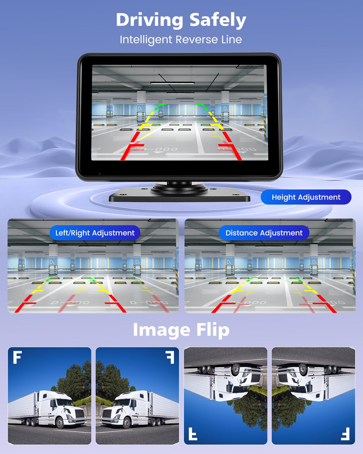 Hikity 4K DVR 7" IPS zestaw monitora podwójna kamera tylna 9-32 V | Night Vision Kamera IP68 Wodoodporna Tylna Kamera Android Obsada Do Kempingu Samochodu Caravan Truck 9-32V
