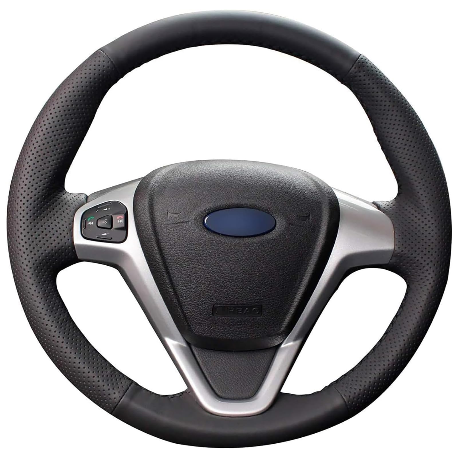 Housse De Volant En Cuir Perforé Pour Ford Fiesta MK7 2009-2017 - Marron, Neuf