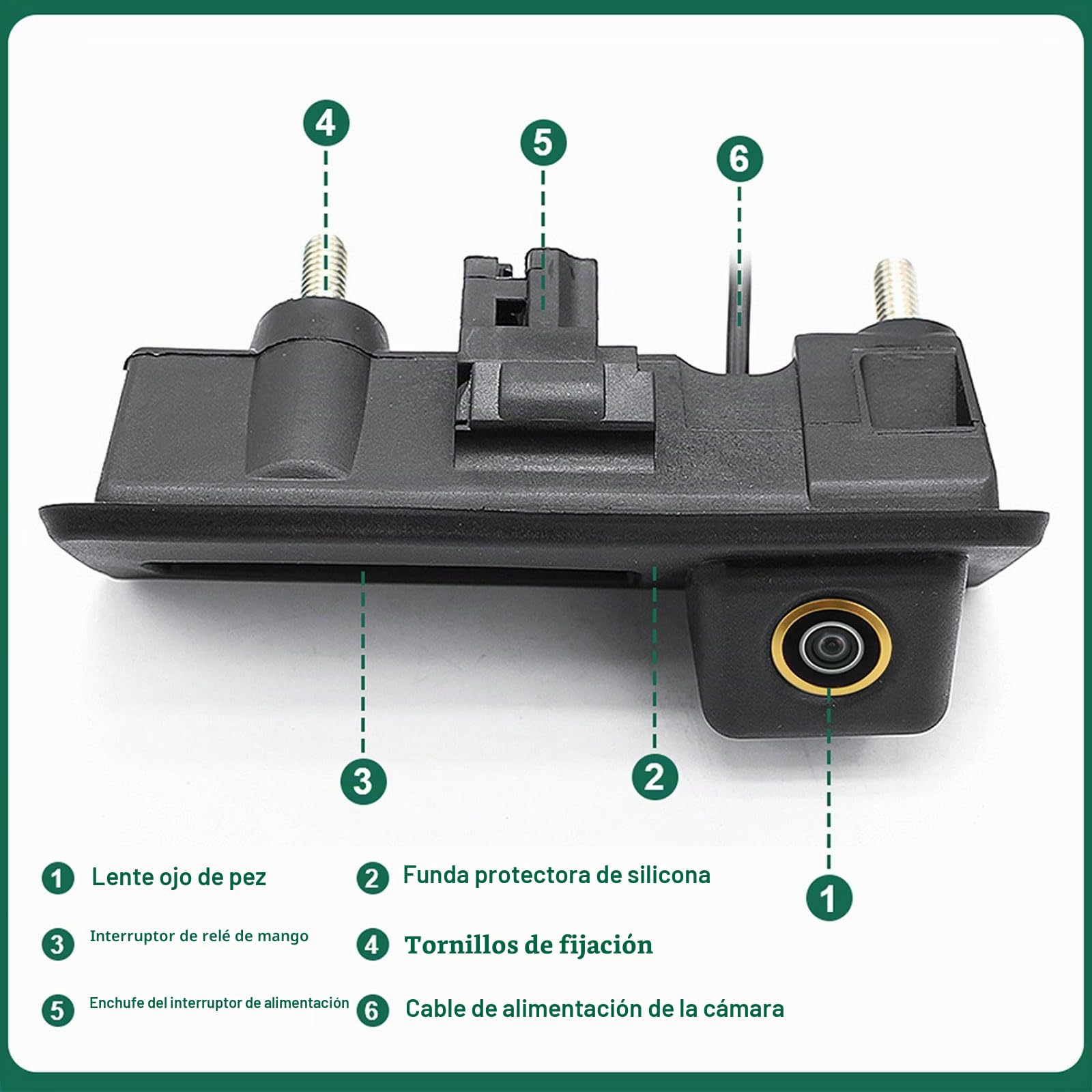 Cámara de Marcha atrás para automóvil HD 1080P GREENAUTO para Audi A4L A5 A3 Q3 Q5 RS6 para VW Passat Tiguan Jetta Sharan Lavida Skoda, Solo Funciona con Unidad Principal de Radio de Monitor Que