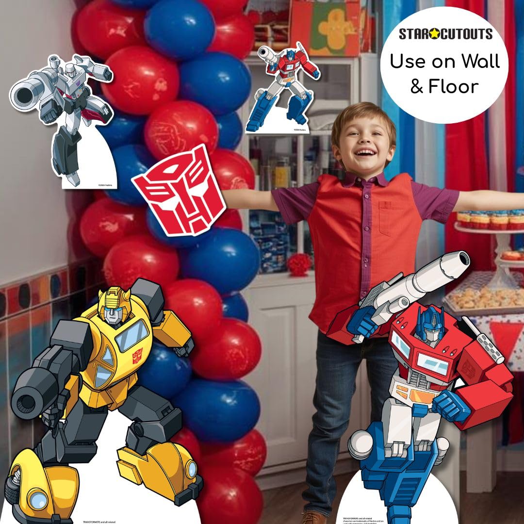 Star Cutouts Transformers - Recortes de cartón (8 Piezas) – Autobot Decoraciones de Fiesta, Recuerdos de Fiesta y decoración de habitación – Optimus Prime, abejorro, Megatron – Altura máxima 63 cm
