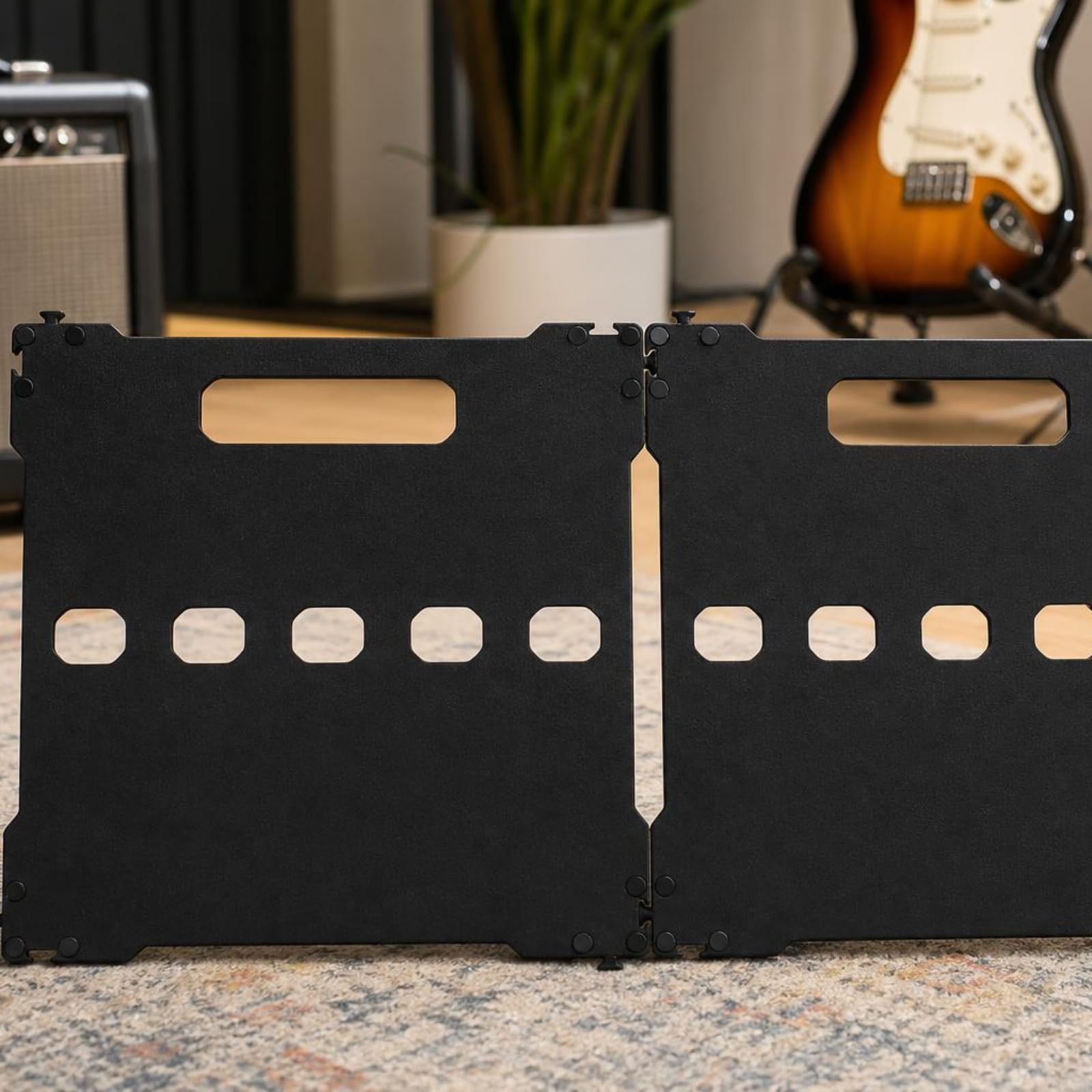 2 Stück Gitarren-Pedalboard Modular Effektpedalboard mit Klettstreifen Höhenverstellbar Effektpedalboard für Gitarristen, Bassisten, Studio, Proberaum