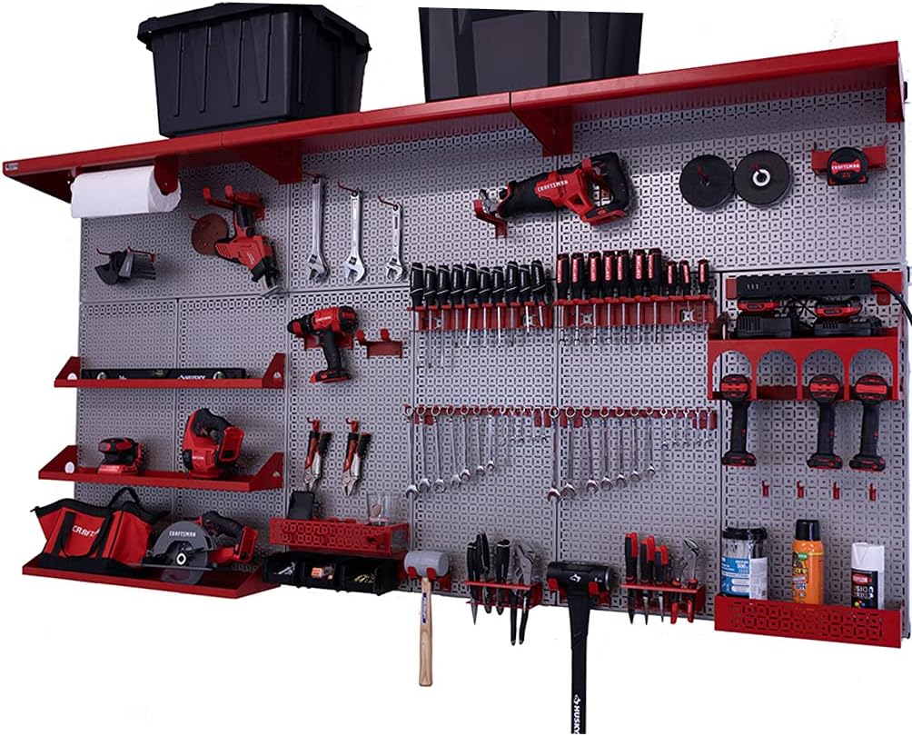OmniWall Weekend Warrior XL Metal Pegboard Wall Organization System (Black/Black)